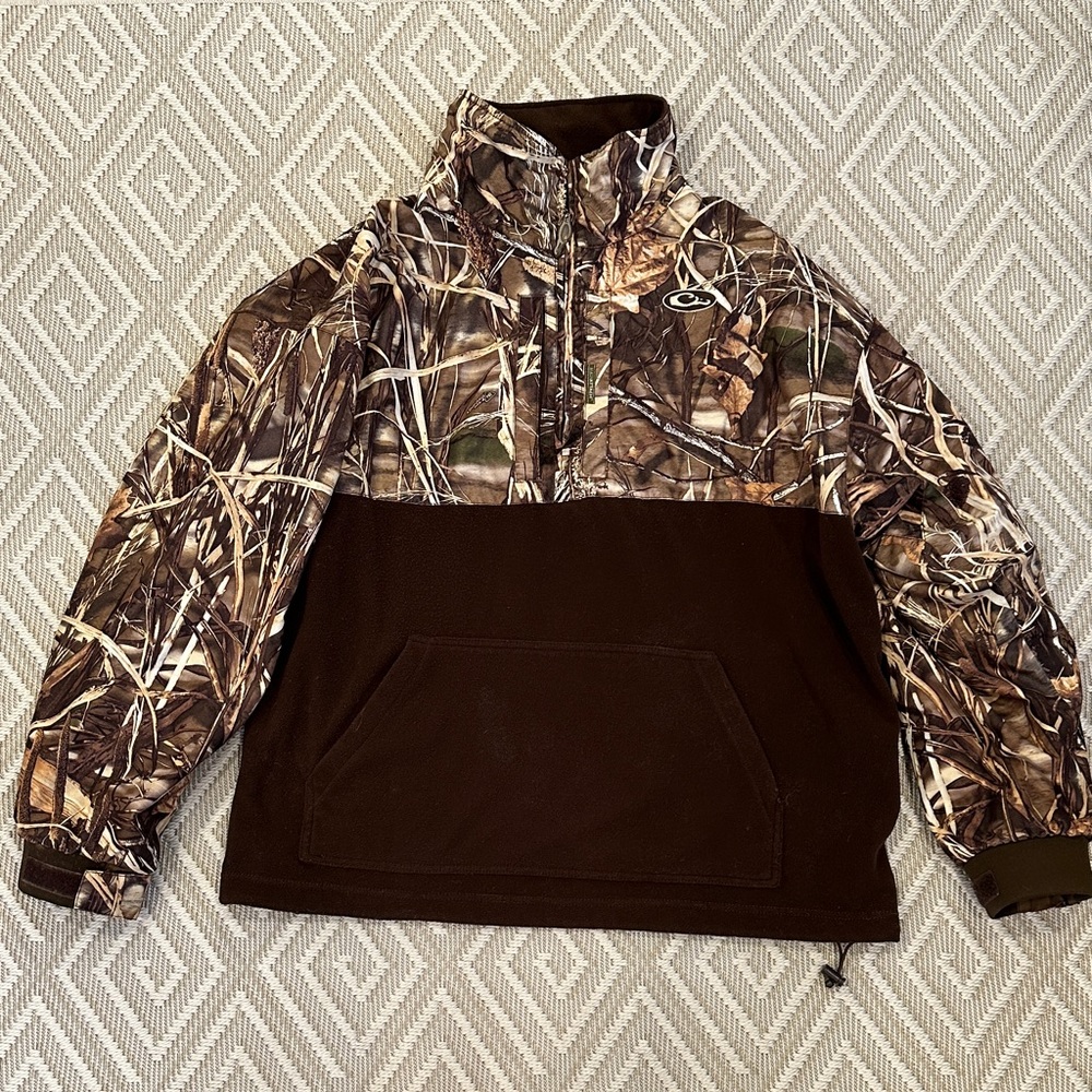 Drake Waterfowl Systems Quarter-Zip Camo Fleece Pullover Jacket